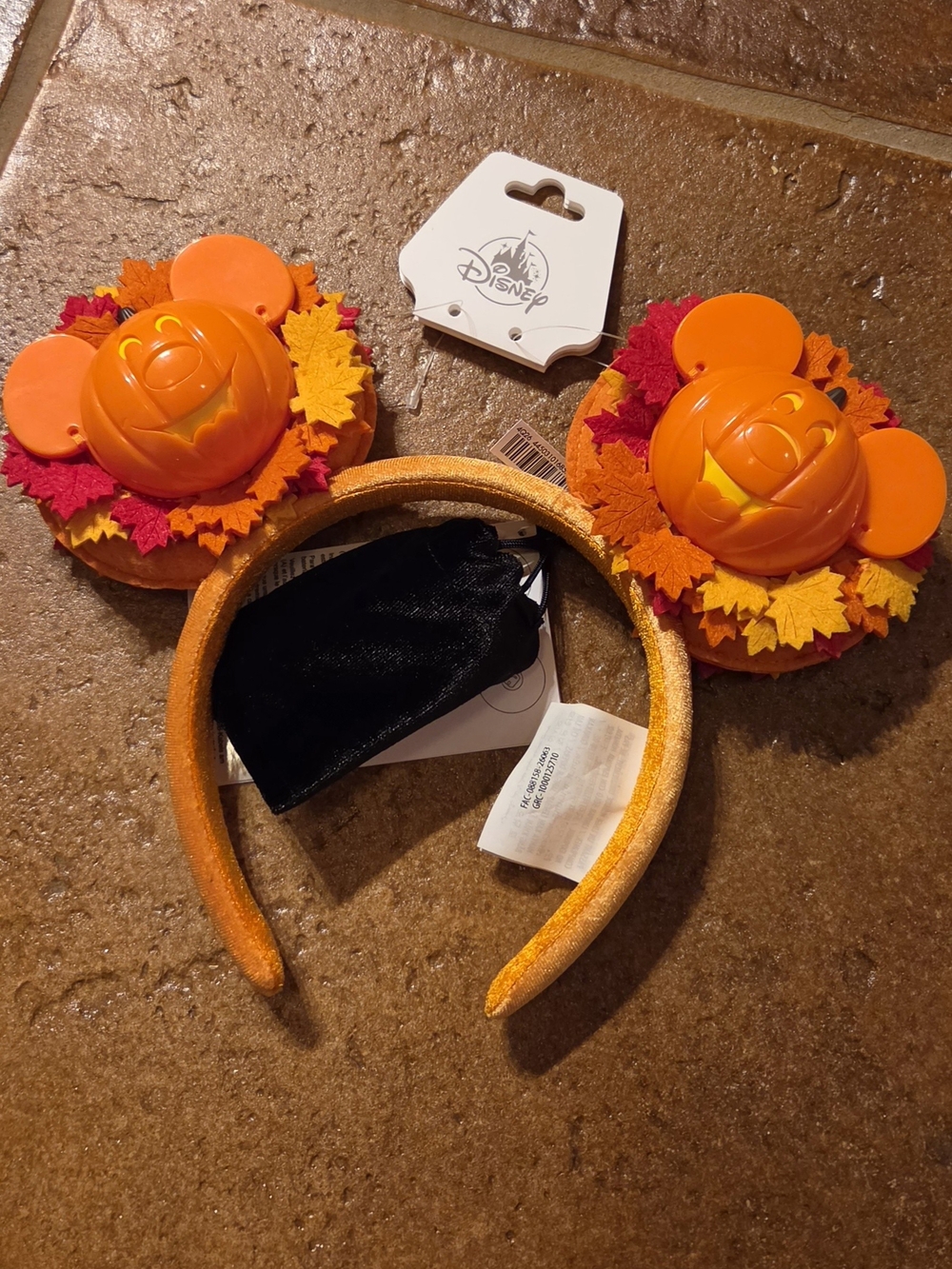 Mickey Mouse Light-Up Jack-o'-Lantern Wreath Ear Headband